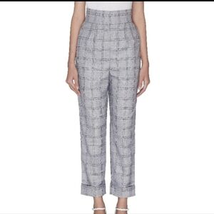 C/meo Collective Gray Plaid Super High Waisted Slacks Pants Size XS
